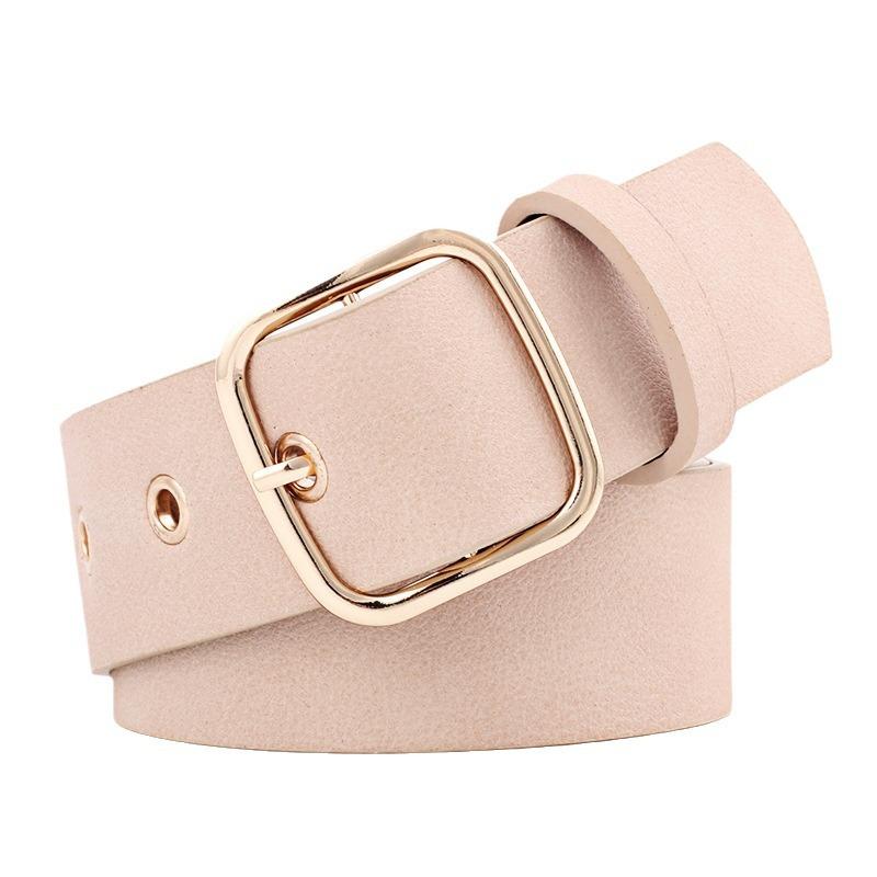 Classic Gold Square Buckle Women'S Trench Coat Wide Belt Gas Eye Decorative Belt Women
