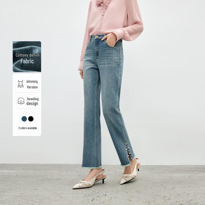 Women s Pearl Slit Hem Slim-Fit Cigarette Pants L