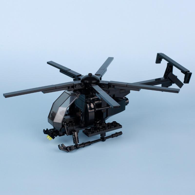 Modern Military US MH-6 Little Bird helicopter Assembling Bricks DIY Toys Gifts moc Blocks чёрный