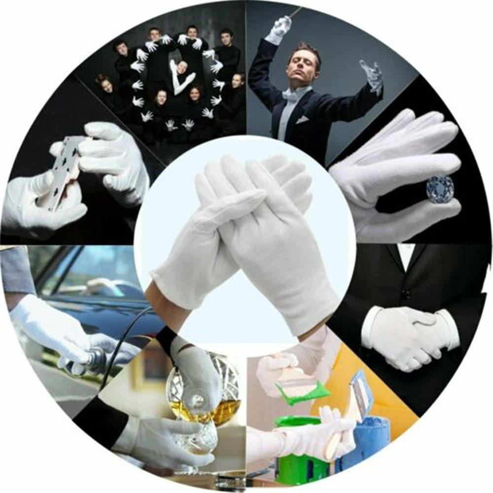 Pairs Health Care Anti Dust Comfortable Moisturising Etiquette Gloves 100% Cotton Work White Gloves