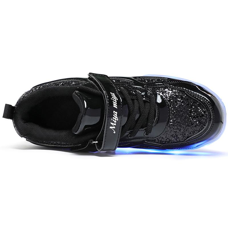 27-40 leuchtende Kinder-Sportschuhe können aufgeladen und auf leuchtende LED-Kinder-Leuchtschuhe für Mädchen umgestellt werden