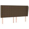 VidaXL Tête de lit avec oreilles Marron foncé 203x23x118-128 cm Tissu3118415
