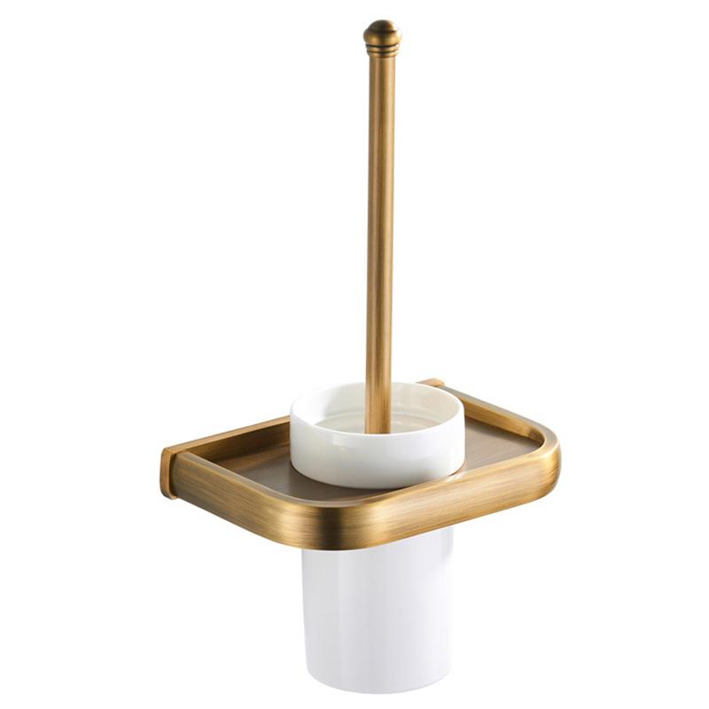Antique Brass Plated Wall Mounted Towel Rack, Bathroom Hardware Pendant Set, Tissue Holder, Coat Hook, Mouthwash Cup ELA85A