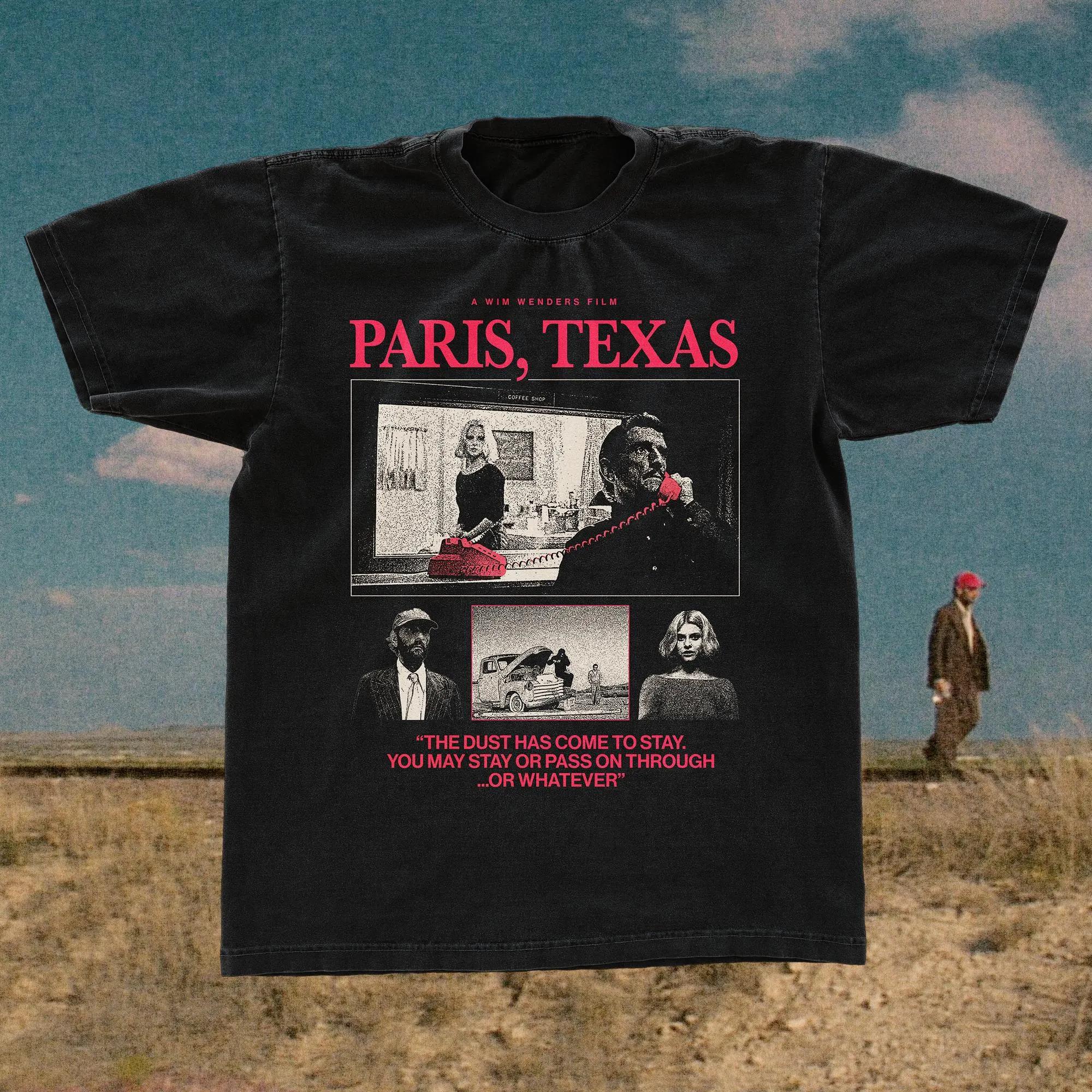 Paris Texas 1984 Movie Tee Shirt Wim Wenders Tshirt Black Classic Tee Gildan 5000 Streetwear Harry Dean Stanton S