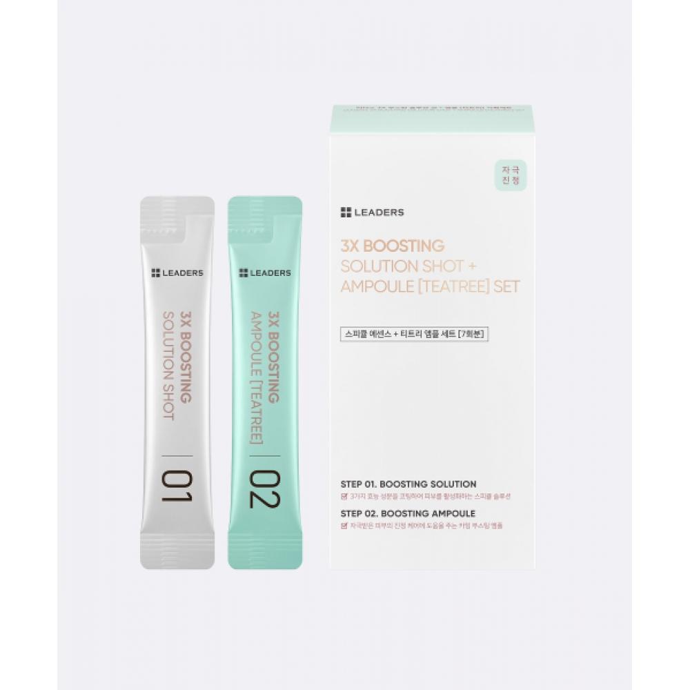 Leaders Cosmetics [spicule+tea Tree Ampoule] [21 Doses In Total] Leaders 3x boostIng Solution Shot + Ampoule 7ea 3box