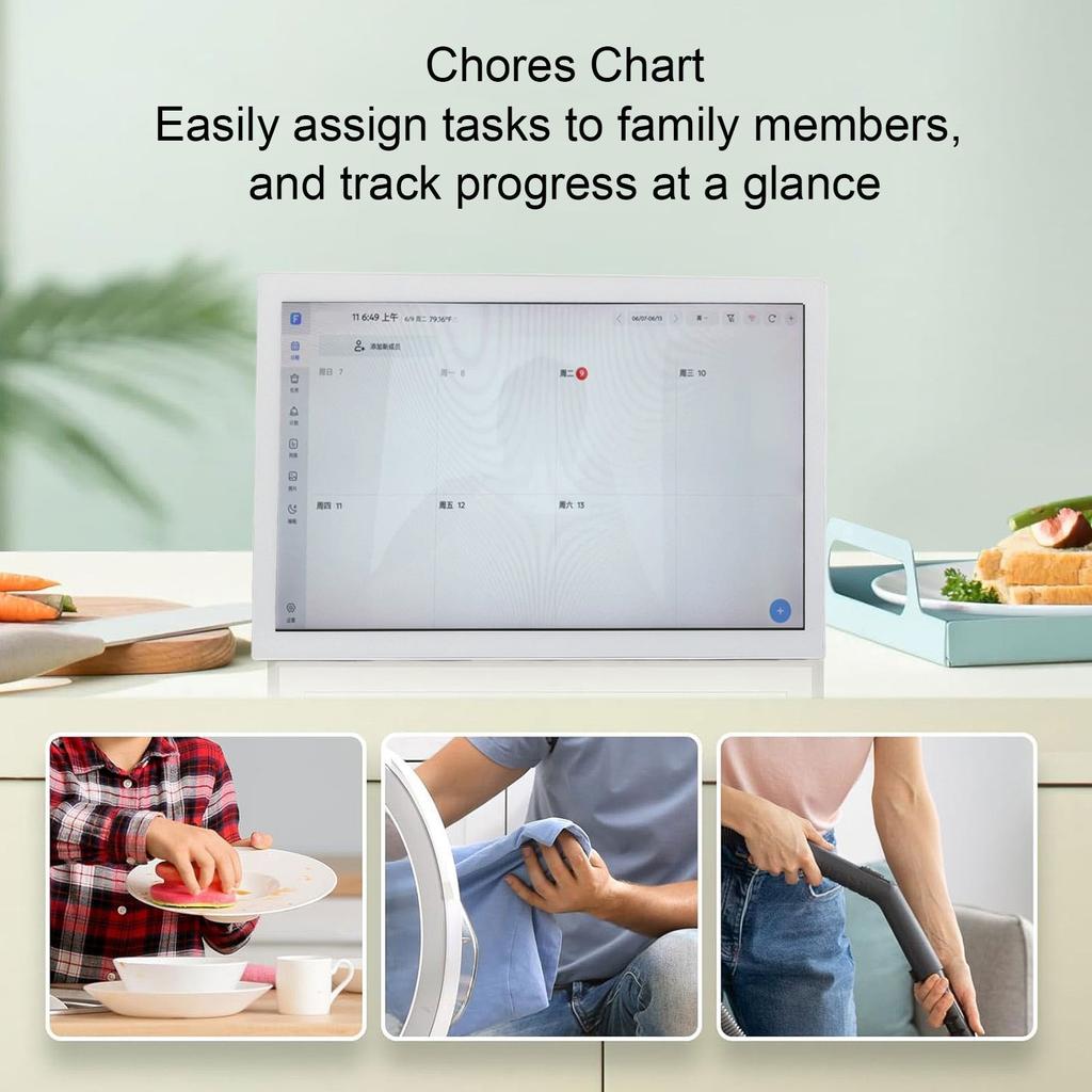 21.5 Inch Digital Calendar Interactive Touchscreen Electronic Chore Chart for Family Schedules Meal Planning APP