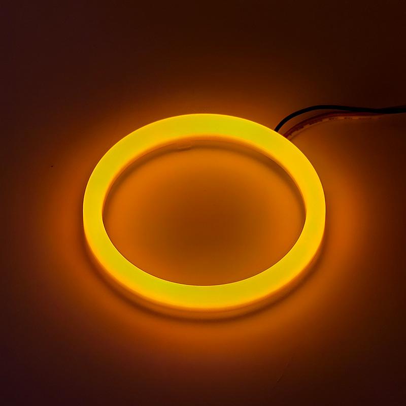 

1 пара COB Angel Eyes 9-30 В с крышкой Halo Rings Cotton Lights для светодиодных автомобильных мотоциклетных фар Противотуманные фары 60 70 80 90 100 120 мм 120mm жёлтый