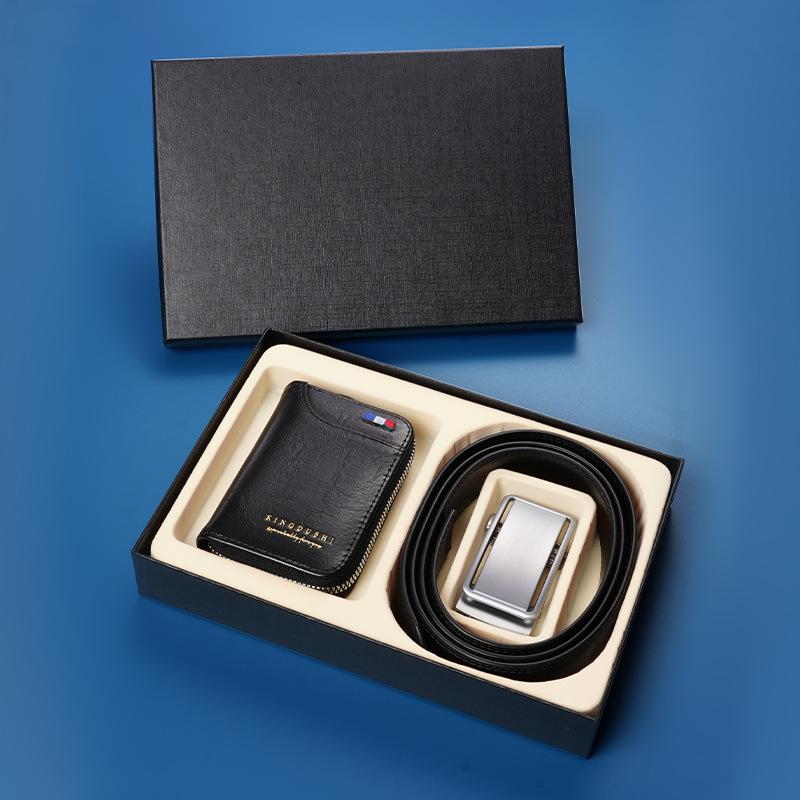 

Мужской Повседневный Подарочный Ремень Кошелек Подарочная Коробка Автоматическая Пряжка Брючный Ремень Набор Кошелек 125cm