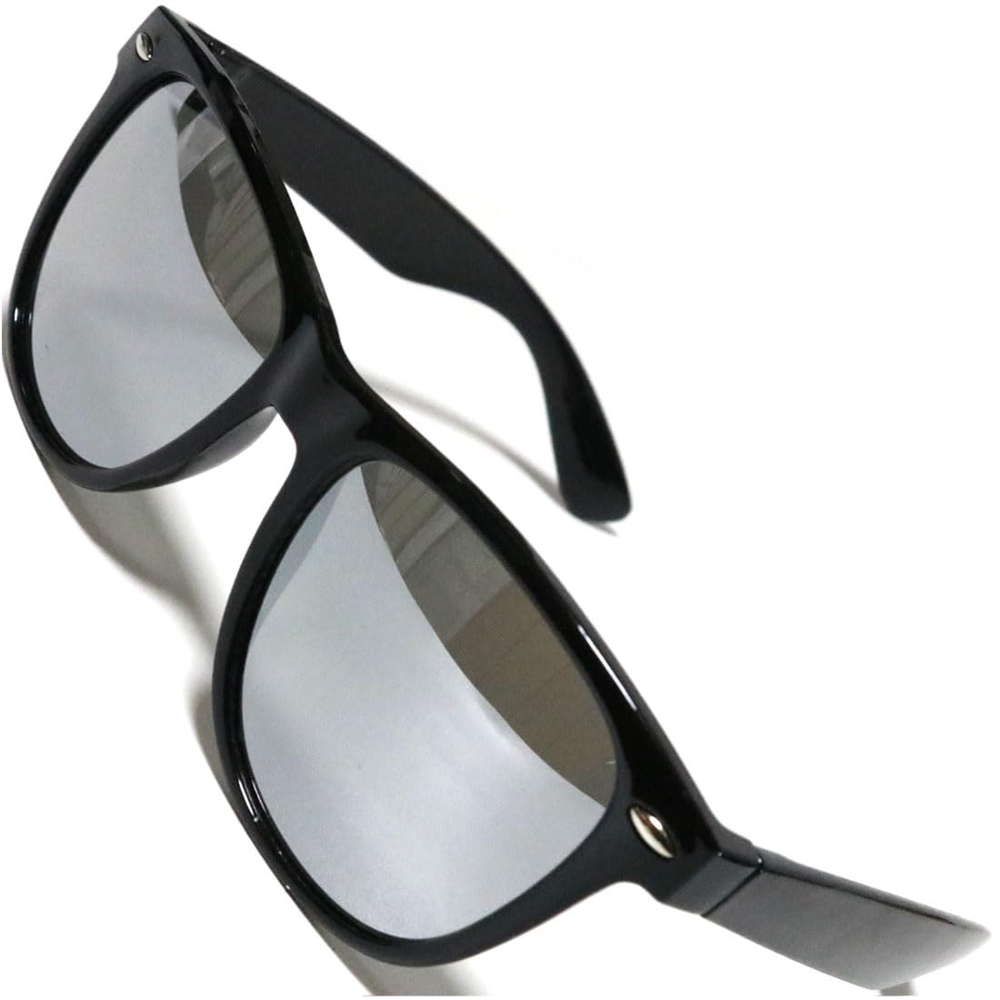 

Черный x серебристый цвет зеркальных линз солнцезащитные очки Wellington Asian Fit Trend UV Protection Мужчины Женщины унисекс [FashionBerry] 3. 1000010-Ф-050