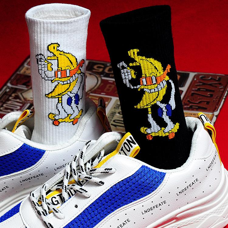 1 Pair Men Fashion Hip Hop Hit Harajuku Funny Socks Red Flame Blaze Power Torch  Warmth Street Skateboard Cotton Socks