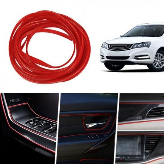 Red Auto Car Interior Door Gap Edge Line Molding Trim Strip Decor Accessories