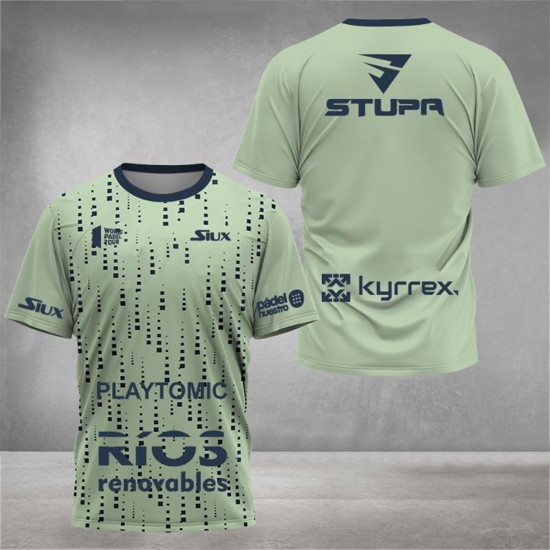 Professionelles Padel-Sport-T-Shirt mit kurzen Ärmeln, atmungsaktiv, schnelltrocknendes Gewebe, teamindividuell anpassbar für Training, Match, täglichen Sport