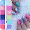 12 Colors Chrome Mirror Effect Pigment Glitter Powder Super Shining Nail Art Manicure Decoration