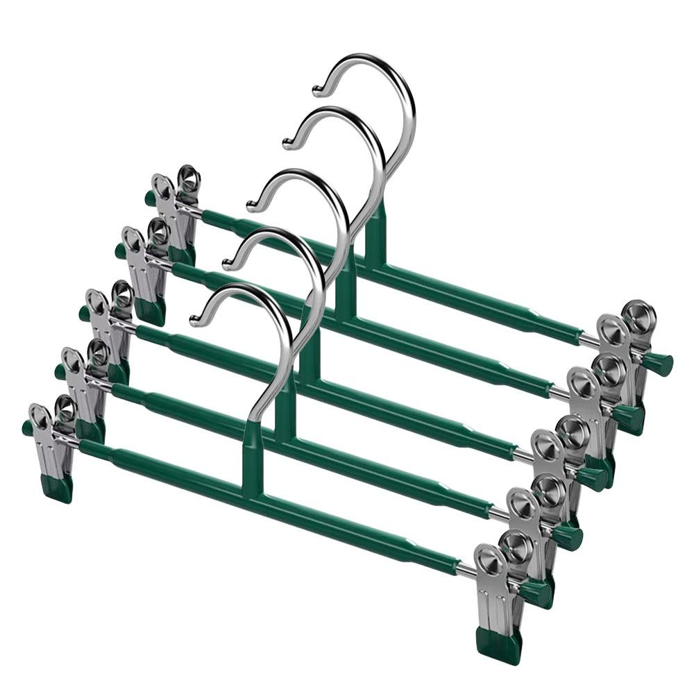 Multi-functional Adjustable Pants Hangers with Clips Windproof No Trace Skirt Hangers Non-Slip Clothes Clip