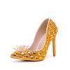 Fashion Luxury Handmade Full Diamonds Rhinestones Women Pumps Fashion Crystal Flowers Stiletto High heels Lady Banquet Wedding Shones