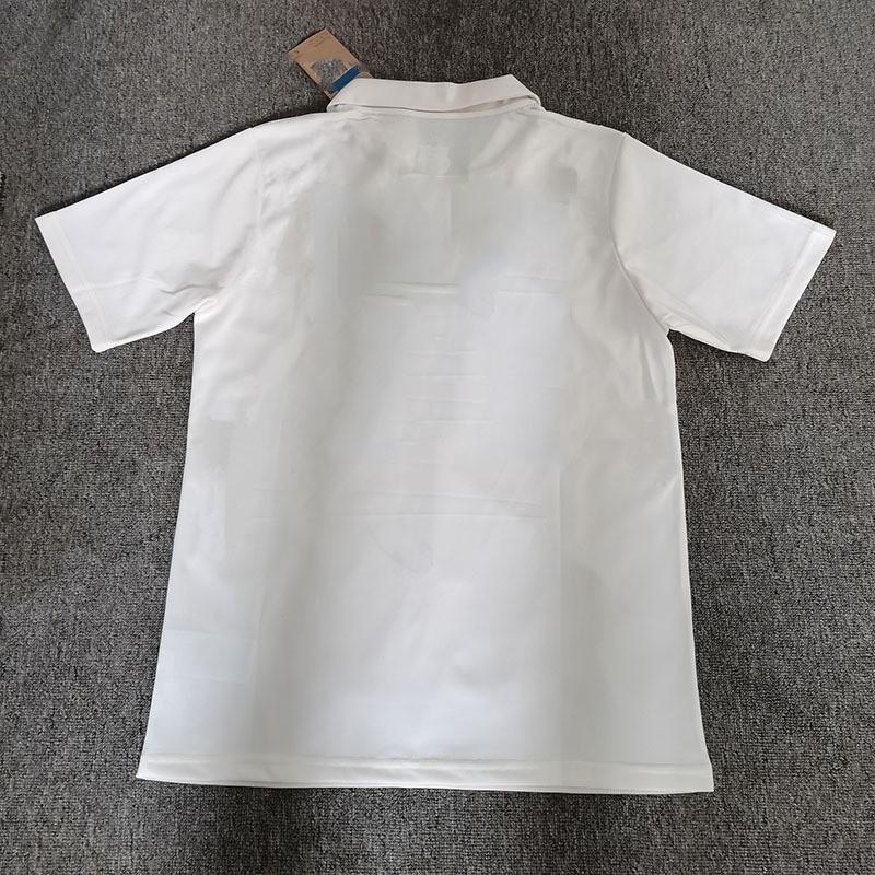 Mens Barcelona Fan Edition White Short Sleeve Soccer Jersey Bamboo Fiber Football Shirt