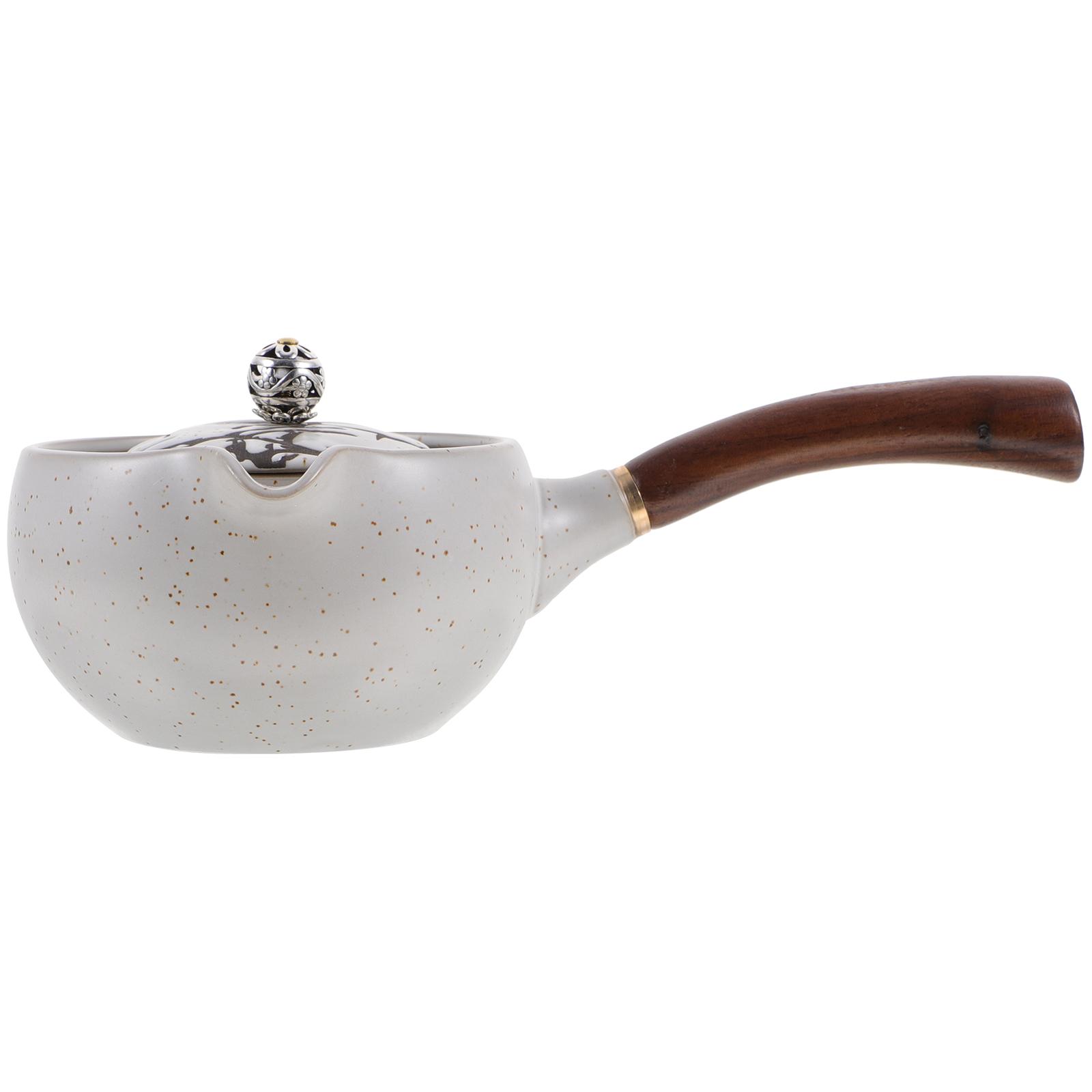 

1 шт. Керамический чайник Маленький зеленый дизайн Бытовой чайник для воды Быстрый нагрев Чайник с фильтром Чайник с фильтром белый