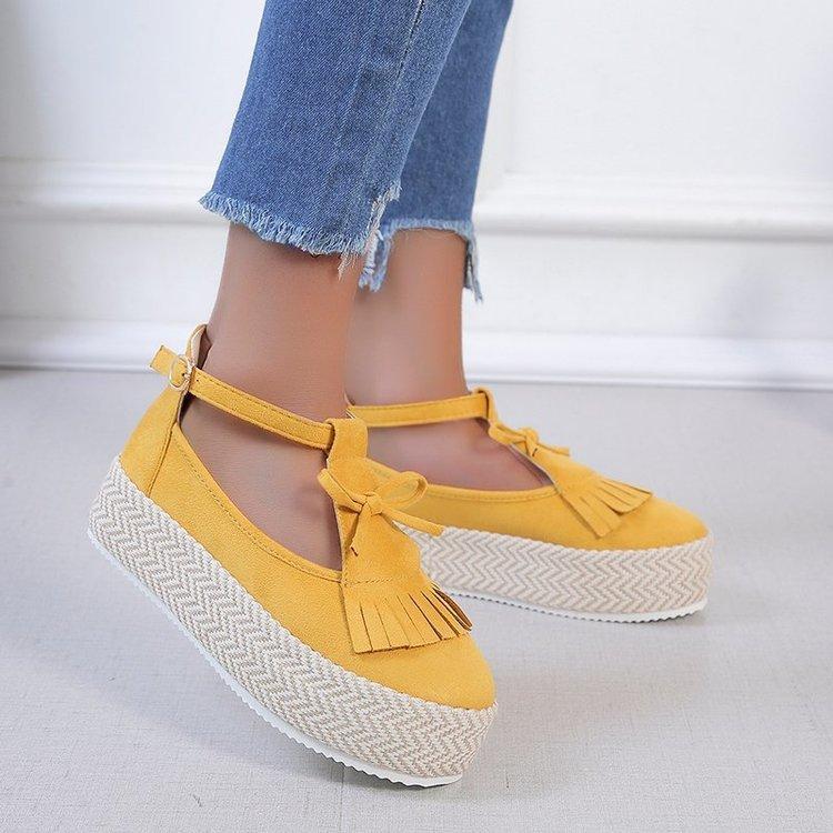 fashion Woman Vintage Flat Platform Sandals Ladies Sewing Shoes Woman Fashion Tassel Comfortable Sandals Female Chaussuress667