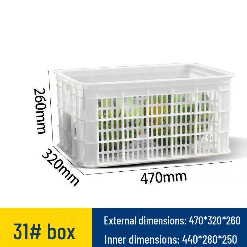 Extra Large Rectangular Plastic Storage Crate for Fruits, Vegetables, Bean Sprouts, and Eggs