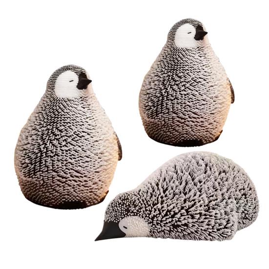 3D Printed Penguin Ornament Glow-in-the-dark Standing Lying Penguin Figurine Glowing Simulated Animal Model Home Office Decoration