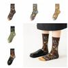 Flower Girls Mid-calf Socks Thin Retro Style Sock Women Fashion Floral Tube Socks  Female
