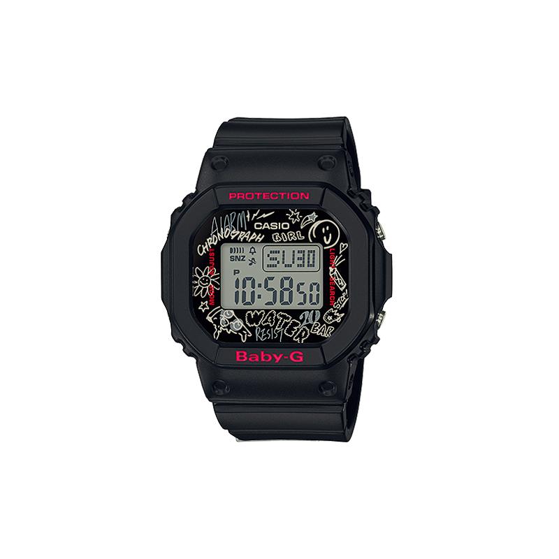 

Casio CASIOBABY-G Series Art Graffiti Small Square Watch Quartz Movement Resin Strap Japanese and Korean Watch Women s Watch Black Dial BGD-560SK-1 чёрный
