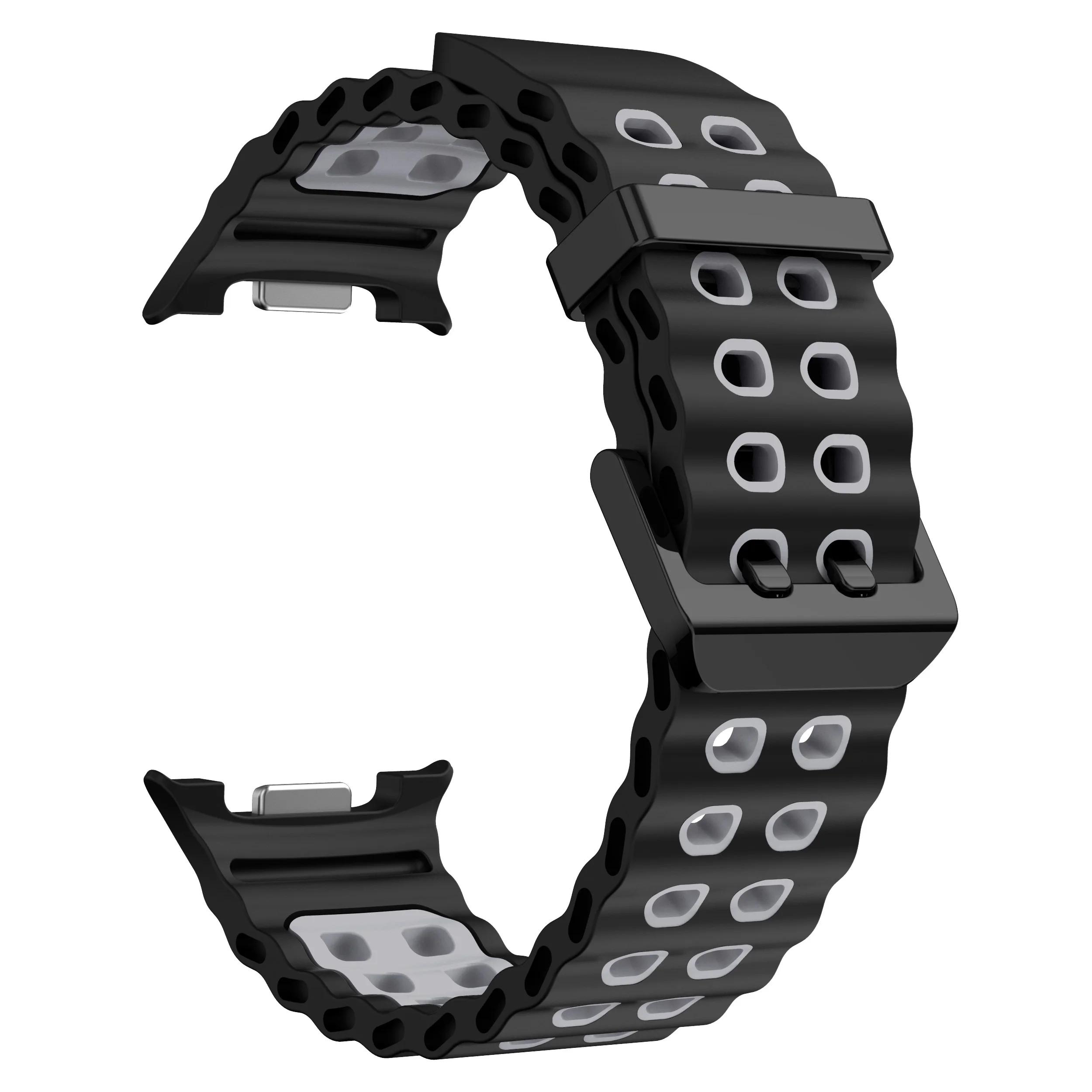 

For Samsung Galaxy Watch 8 Strap 40mm 44mm Two color Sport silicone Marine belt Bracelet correa Galaxy Watch 8 classic 46mm band Galaxy Watch 8 44mm