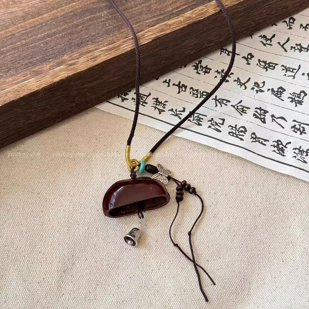 Zen ethnic style plant nut shell braided rope necklace women's new Chinese niche design sweater chain daily accessories