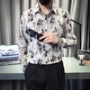 2024 Korean Style Fashion Shirts Men Funny Printed Pattern Shirt Male Casual Streetwear Hawaii Shirt Man Button Long Sleeve Blouse Tops