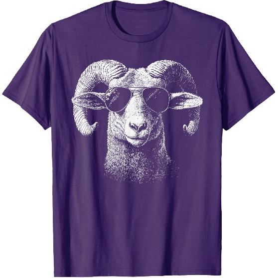 Retro Ram In Sunglasses Men Novelty Funny Ram T-Shirt