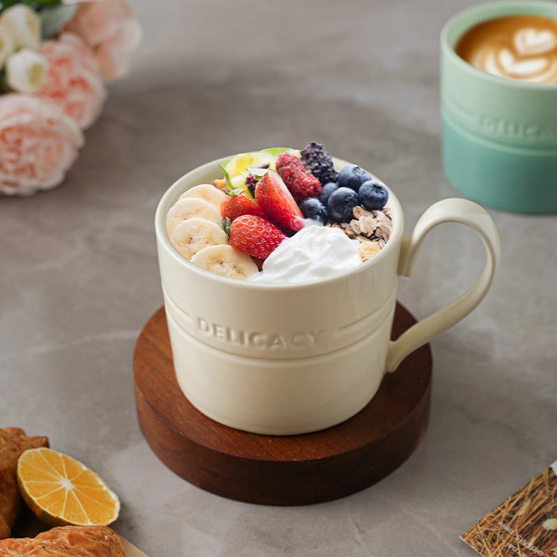 Household Ceramic Water Cup Couple Cup Macaron Color Gradual Change Color Simple Milk Cup High Value Underglaze Color