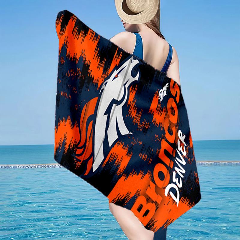 Denver Broncos Logo Microfiber Beach Towel, Lightweight And Quick-Dry, for Summer Travel, Beach Essential, Swimming Pool