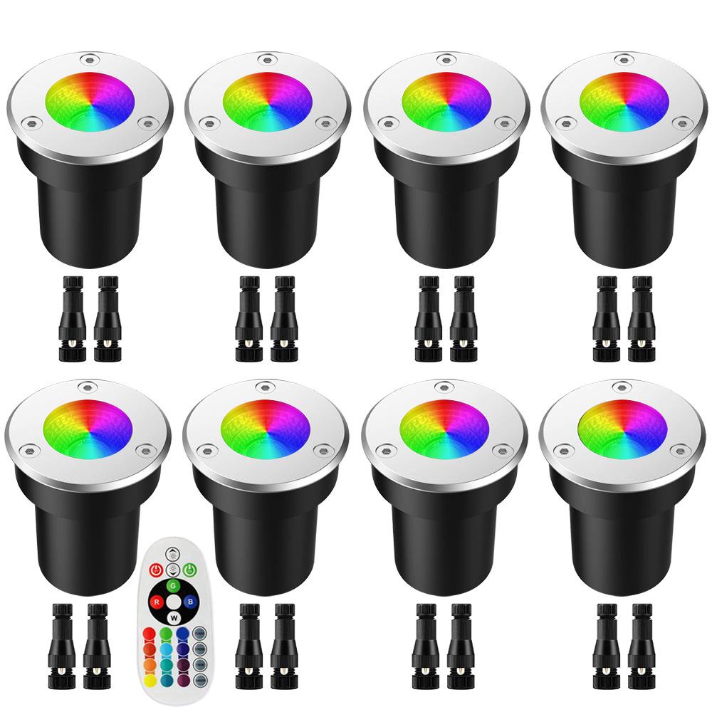 RGBW 12V Outdoor Landscape Ground Lights with RF Remote Control