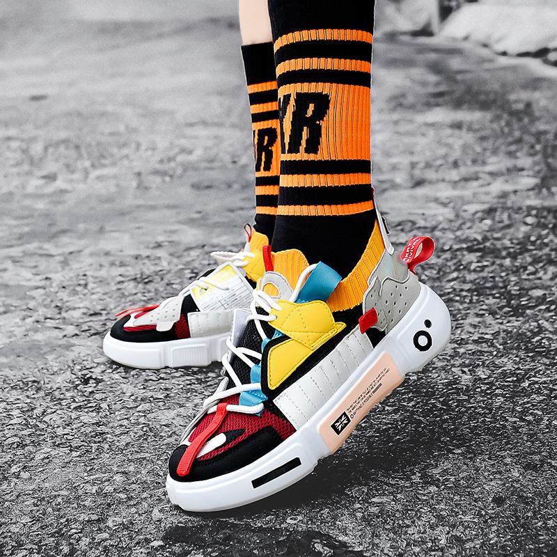 Couple style retro runway style sneakers trendy shoes casual flat soled sneakers lace up summer comfortable and breathable shoes