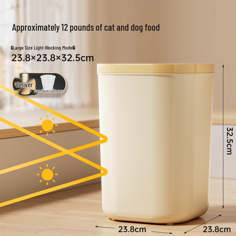 Sealed Moisture-Proof Pet Food Storage Bin - Large Capacity Vacuum Container for Cat & Dog Supplies