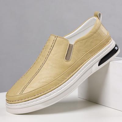 2024 Schuhe für Herren Leder Freizeitschuhe Mode Flache Skateboard-Schuhe Street Cool Slipper Loafer