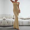 Knitted Dress Halter Neck Solid Color Wrapped Hip Sexy Slim Fit Women's Autumn Winter
