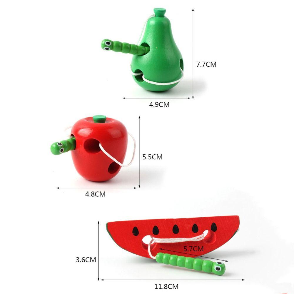 Worm Eat Fruit Worm Eat Fruit Educational Toy Pear Pear Funny Wooden Threading Toys  Toy Gifts