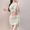 Thai Sexy White Bikini Two-piece Set Fairy Style Hot Girl Vacation Student Swimsuit