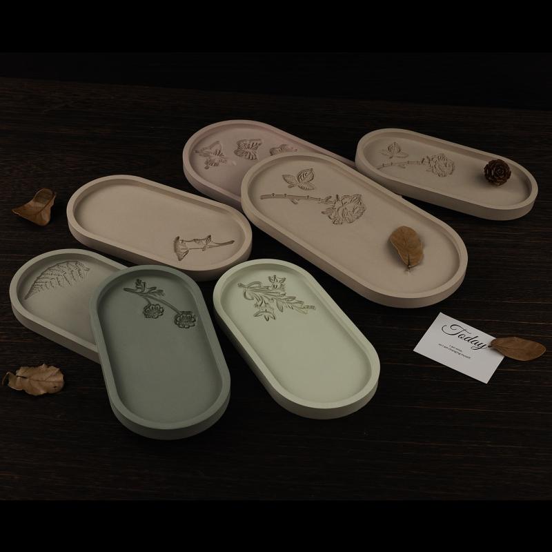 1pc Oval Coaster Epoxy Resin Clay Casting Silicone Mould Tray Storage Gypsum Tray Mold DIY Jewelry Tray Dishes