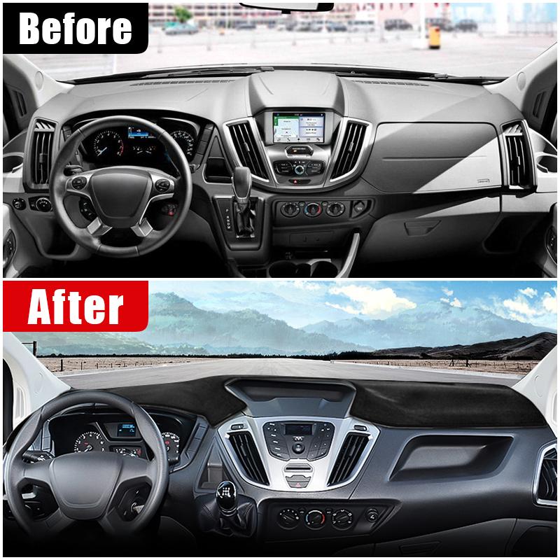 For Ford Transit 2013 2014 2015 2016 2017 LHD Car Dashboard Sun Shade Cover Trument Desk Anti-UV Non-slip Mat Accessories