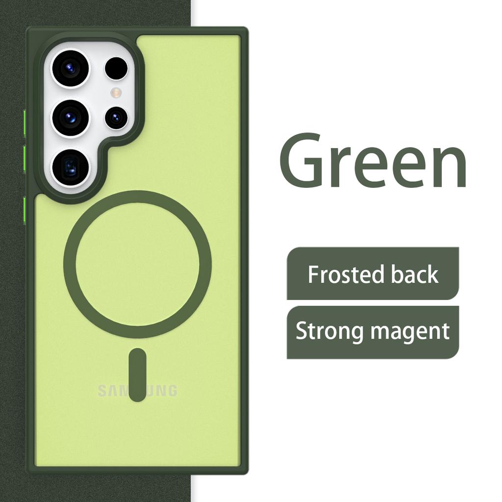 Matte Simple Solid Color Suitable Magnetic Phone Case For Samsung Galaxy S21 S22 S23 S24 Ultra Plus Wireless Charge Phone Covers