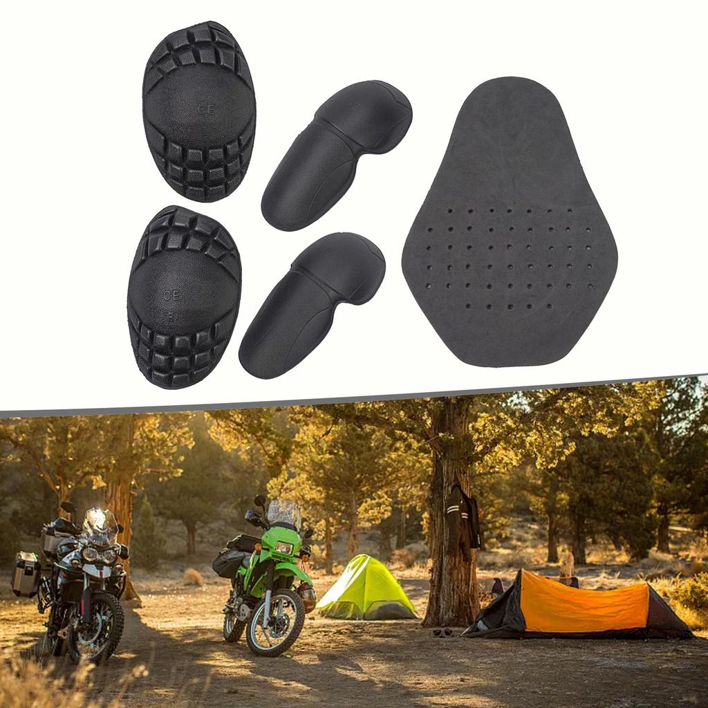 5Pcs Motorcycle Bike Riding Jacket Back Elbow Shoulder Armour Insert Back Protector Knee Shoulder Jacket Professional Protection