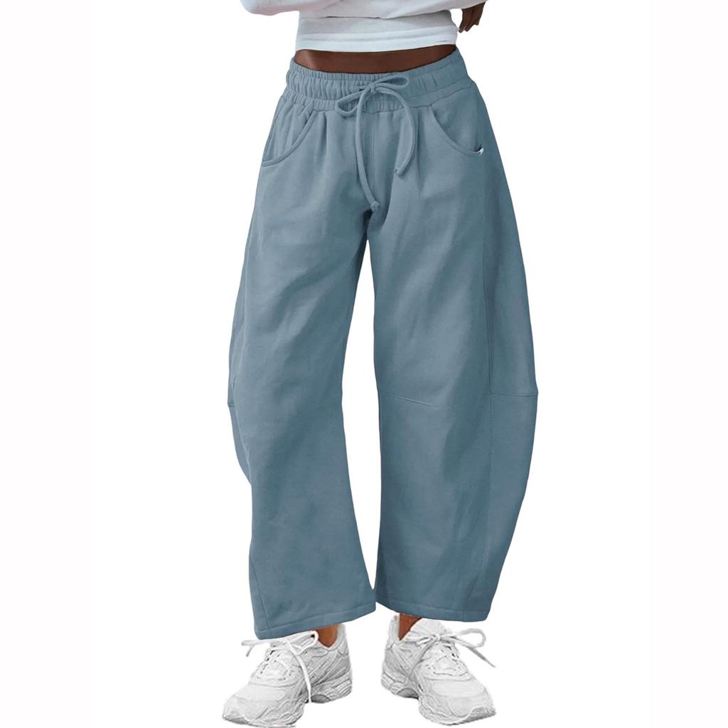 Γυναικείο παντελόνι με φαρδύ πόδι Μοντέρνο εσωτερικό με κορδόνι φαρδύ αθλητικό παντελόνι ψηλόμεσο καθημερινό παντελόνι Jogger παντελόνι