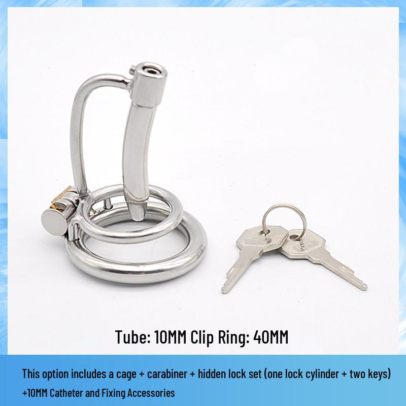 Pánské zařízení pro cudnost z nerezové oceli s močovým katetrem - Klec na ptáky Zámek čistoty SM Erotické Gay potřeby pro dospělé