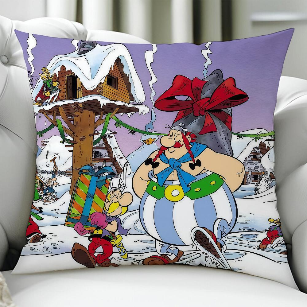 Manga AAsterix Et OObelix Cushion Cover Birthday Anniversary Gifts Double Sided Printed Zipper Cushion Cover Soft Skin Bedding