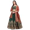 Lehenga choli semi-cousu jacquard pour femmes PURVAJA (Arambh-D-Green_Green_Taille Unique)