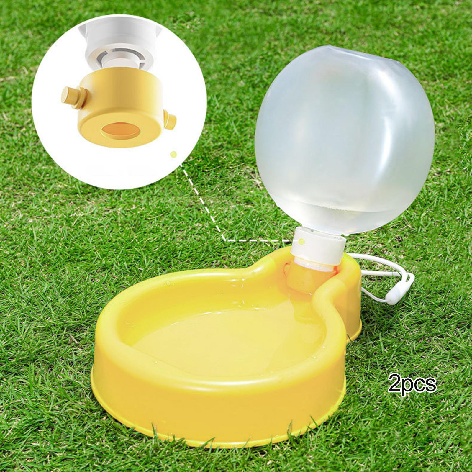 

2 бутылки для питья для собак 350 мл, дорожный диспенсер для воды для домашних животных жёлтый