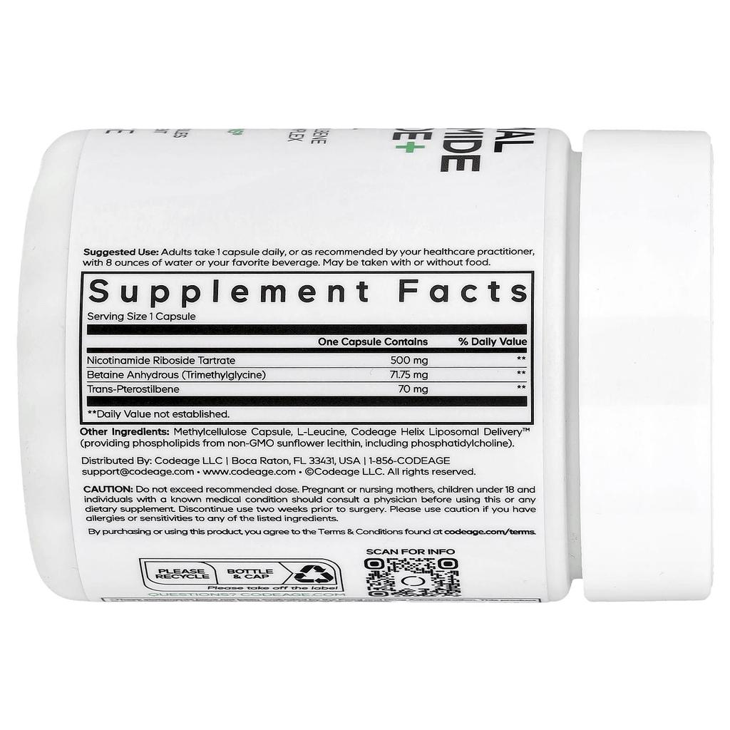 Liposomal Nicotinamide Riboside+, 60 Veggie Capsules