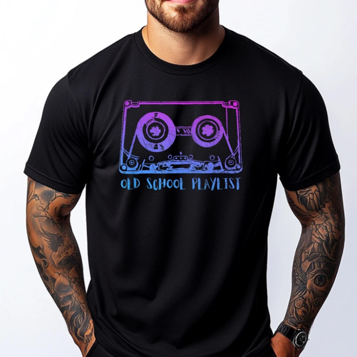 

Retro Music Cassette Tape Mixtape I Love The 80s Luxury T Shirt Clothes Oversized T Shirt Men Fall Clothes Printed S чёрный